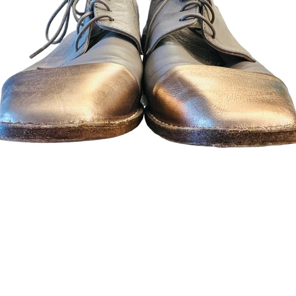 Attilio Giusti Leombruni Lace up Oxford Metallic Leather Made in Italy Size 39 - Picture 4 of 13